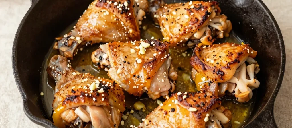 Crisp Skillet Chicken Thighs with Garlic Butter Lemon Pan Sauce