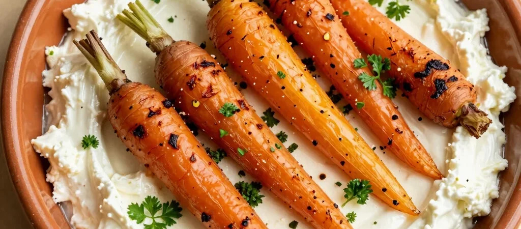 Smoky Roasted Carrots with Creamy Feta and Parsley Dressing